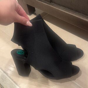 DKNY Black Open-Toe Heeled Booties